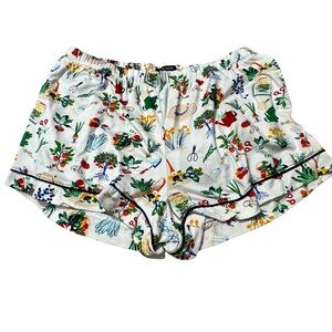 Kate Spade Garden Party Icons Floral Garden Printed Sleep PJ Shorts Size Large